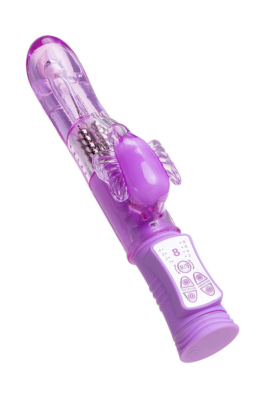 3282 Toyfa A-toys High-Tech Vibrator, фиолетовый. Вибратор с ротацией и гладким стволом — изображение 4