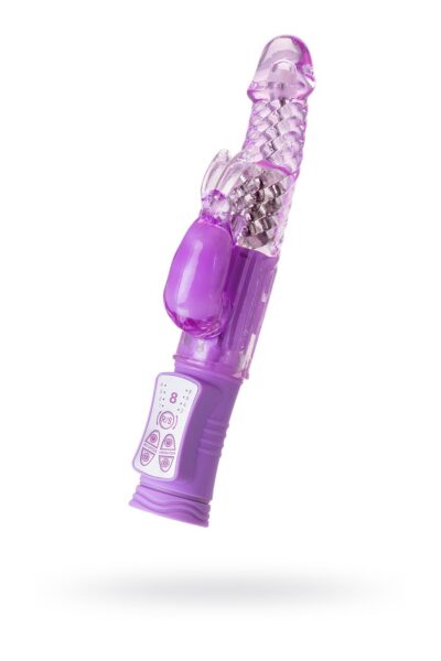 3281 Toyfa A-toys High-Tech Vibrator, фиолетовый. Вибратор с ротацией и спиральным рельефом ствола