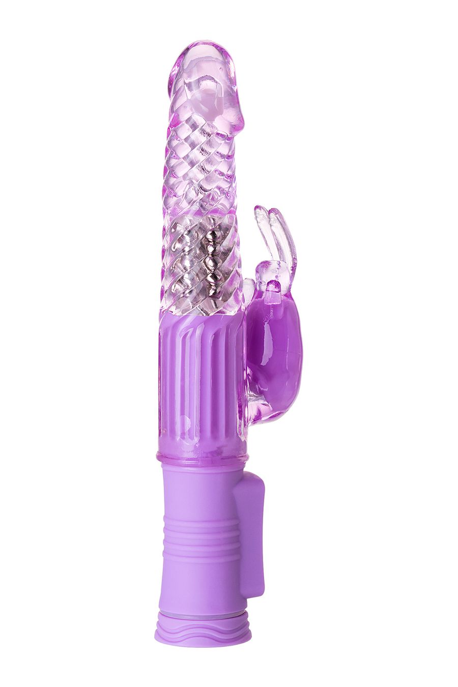 3281 Toyfa A-toys High-Tech Vibrator, фиолетовый. Вибратор с ротацией и спиральным рельефом ствола — изображение 4