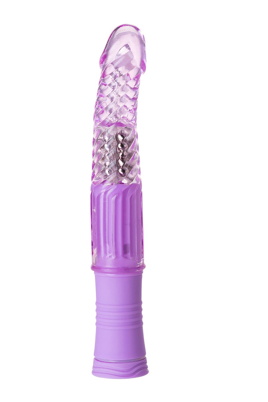 3281 Toyfa A-toys High-Tech Vibrator, фиолетовый. Вибратор с ротацией и спиральным рельефом ствола — изображение 5