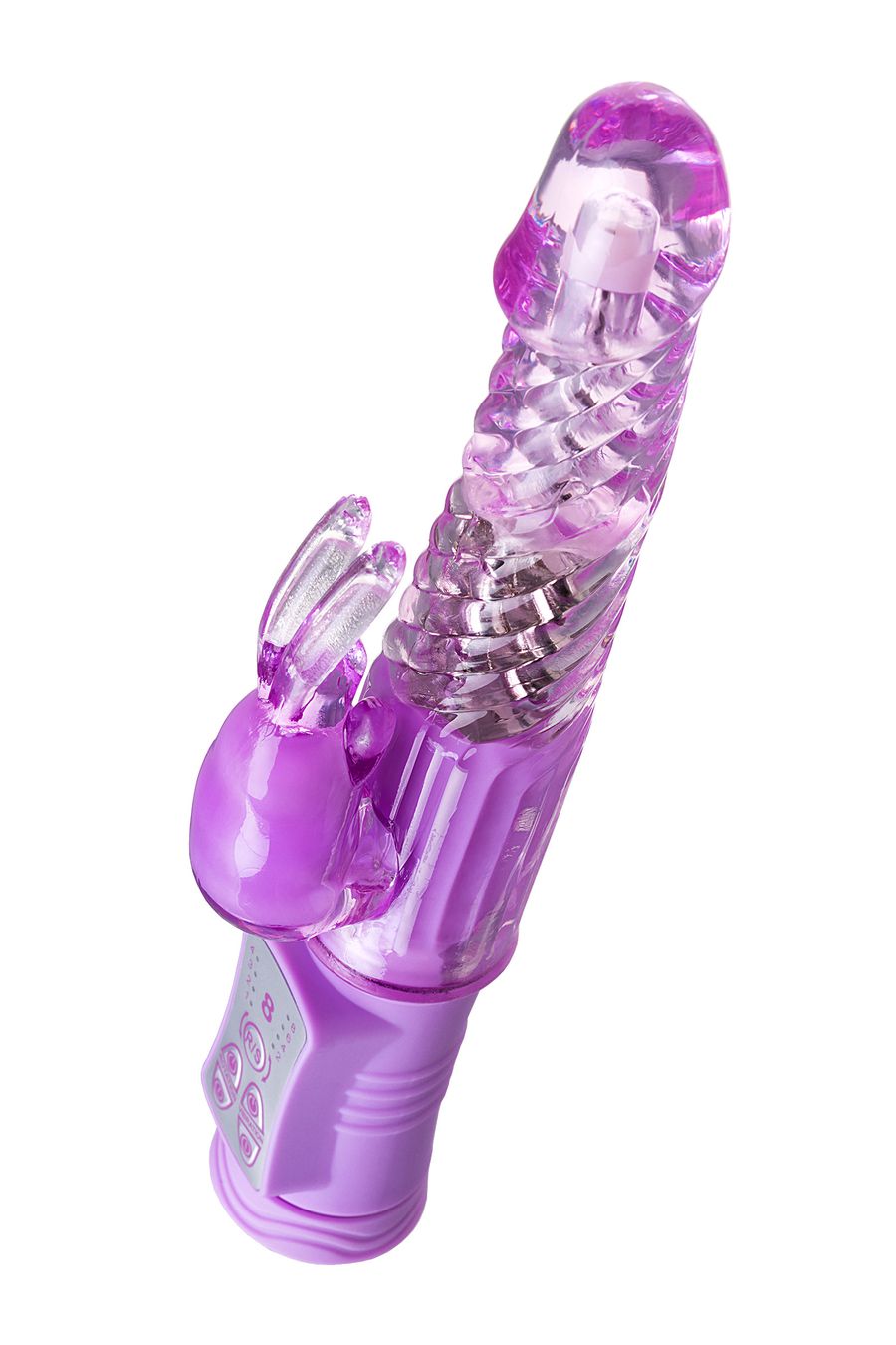 3281 Toyfa A-toys High-Tech Vibrator, фиолетовый. Вибратор с ротацией и спиральным рельефом ствола — изображение 6