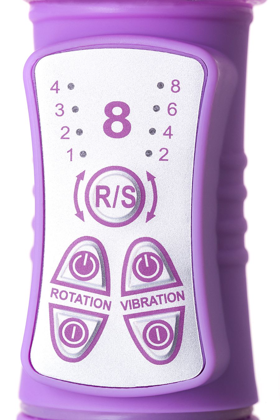 3281 Toyfa A-toys High-Tech Vibrator, фиолетовый. Вибратор с ротацией и спиральным рельефом ствола — изображение 9