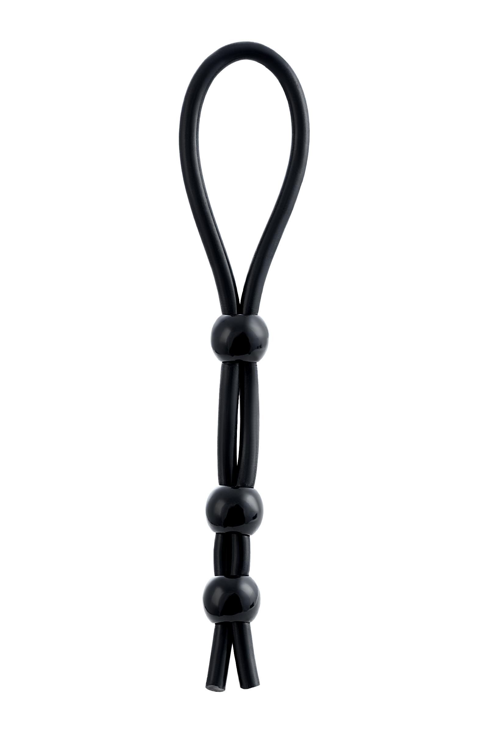 3532 ToyFa A-toys Lasso 3 Beads, черное. Лассо на пенис с тремя бусинами — изображение 2