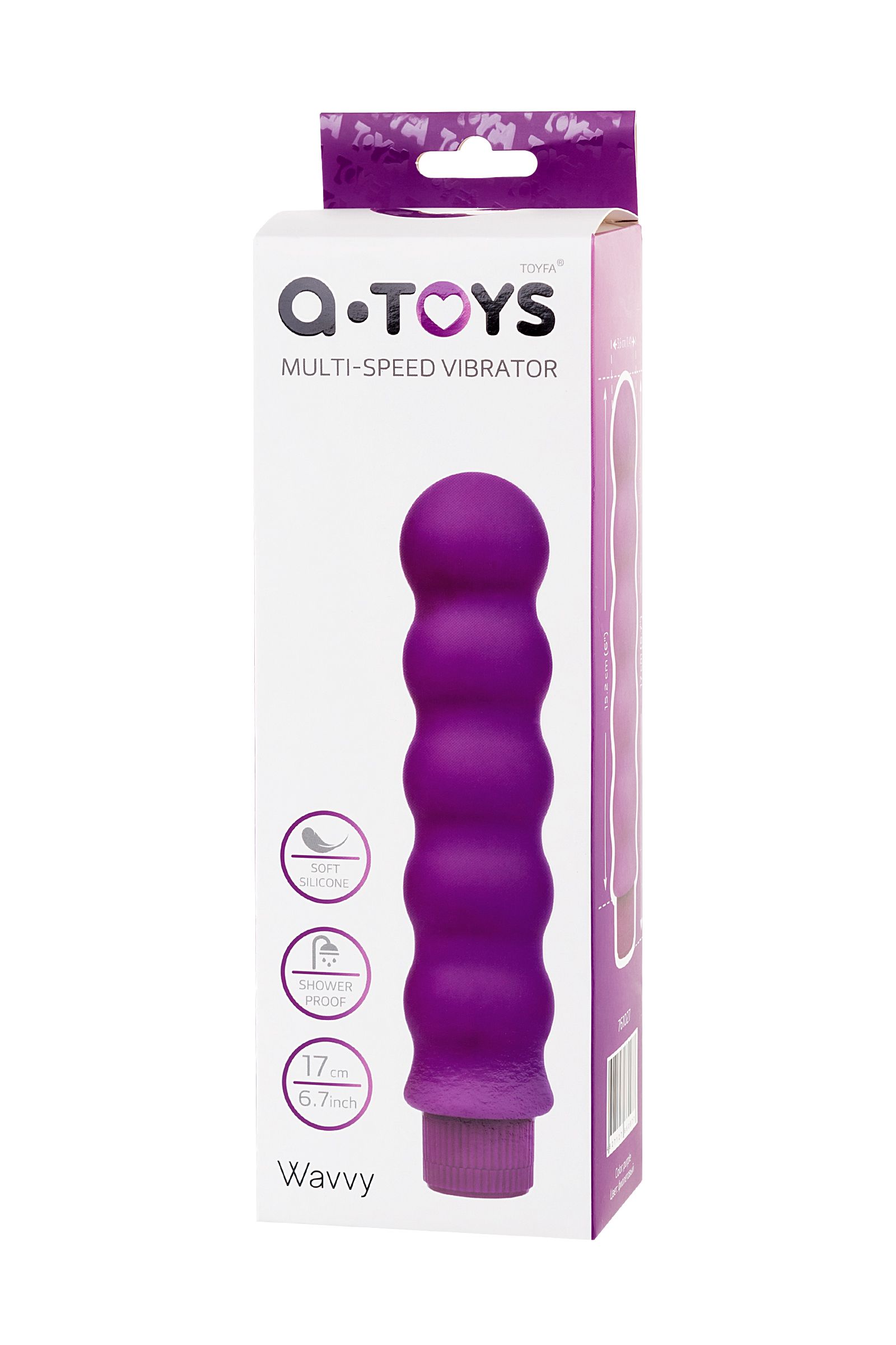 3279 Toyfa A-toys Multi-speed Vibrator, фиолетовый вибратор волнистой формы — изображение 4