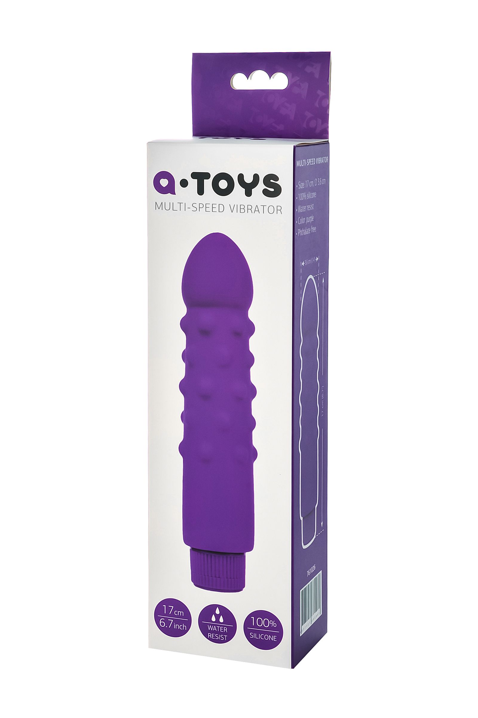 3042 Toyfa A-toys Multi-speed Vibrator, фиолетовый вибратор покрытый пупырышками — изображение 3