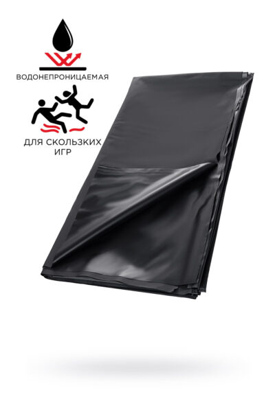 3632 Toyfa Black&Red Bed Sheet, черная. Виниловая простыня для секса
