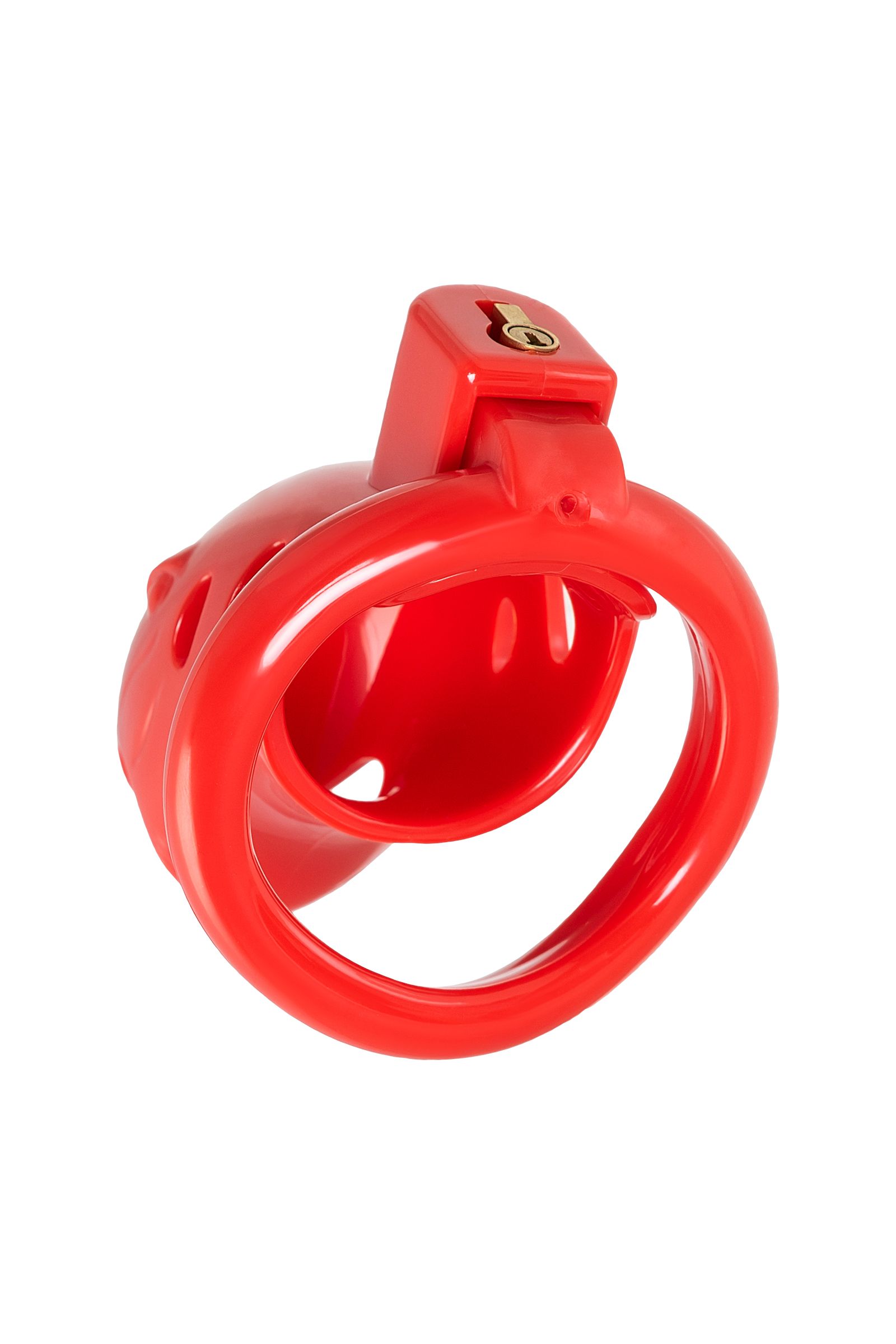 3100 Toyfa Black&Red Chastity Cage, красный. Пояс верности для мужчин — изображение 3