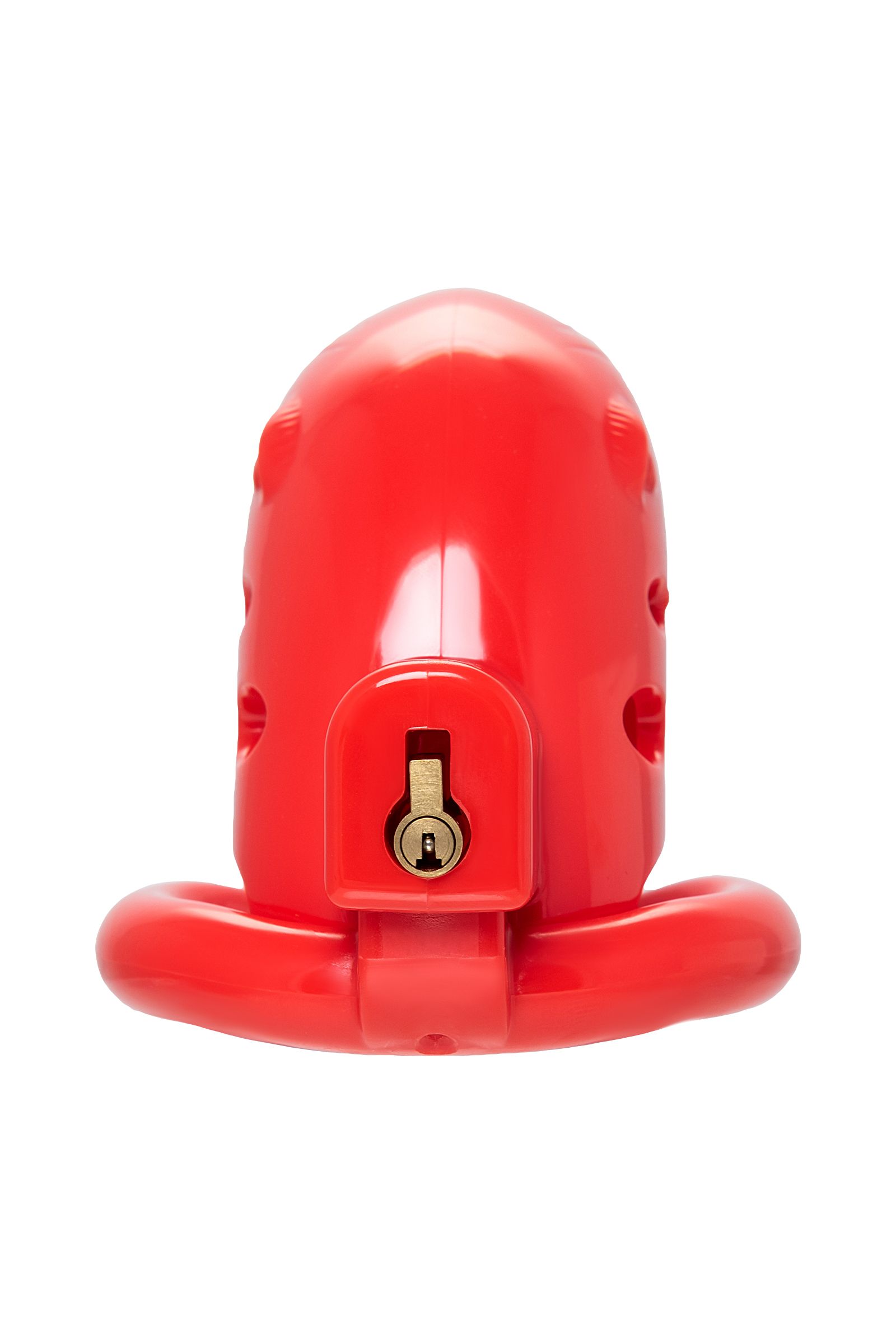 3100 Toyfa Black&Red Chastity Cage, красный. Пояс верности для мужчин — изображение 4