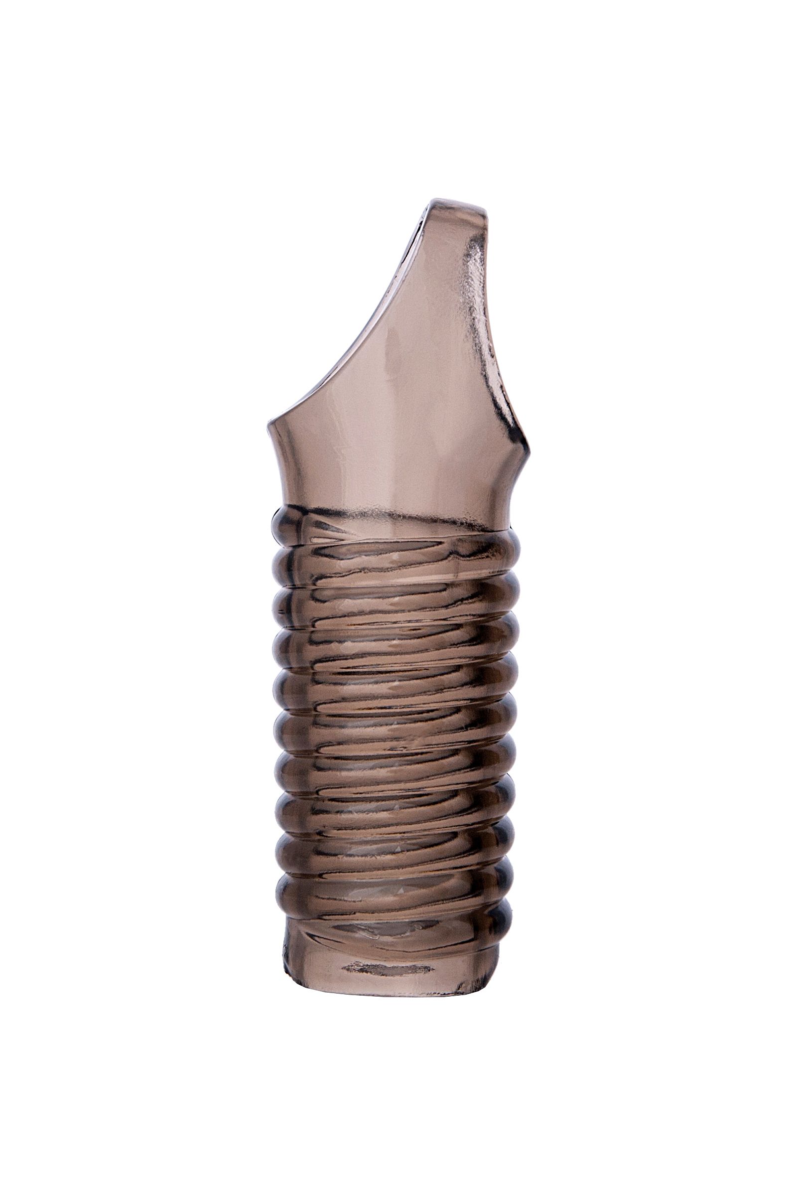 3263 ToyFa Xlover Soft Booster Насадка 8,5 см, черная. С рельефом в виде спирали — изображение 2