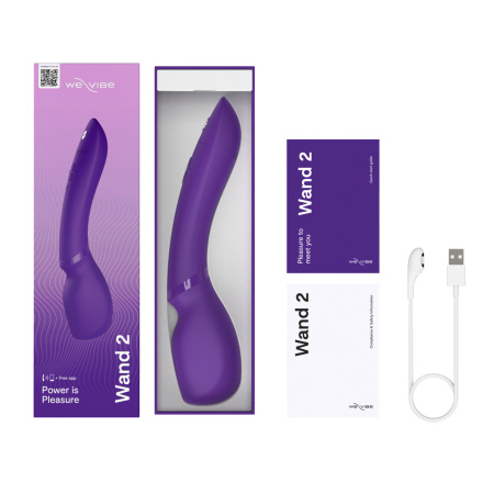 3749 We-Vibe Wand 2, фиолетовый. Универсальный вибратор-wand для двоих — изображение 5