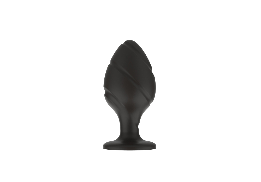 3626 White Label Силиконовая анальная пробка Спираль S, черная. С широким ограничителем — изображение 3