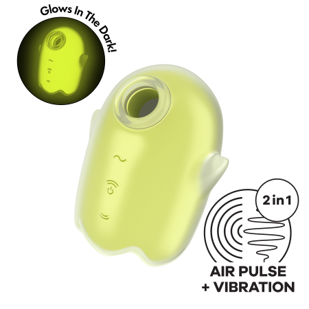 6707-1 Satisfyer Glowing Ghost Светящийся Вакуумно-волновой стимулятор клитора с вибрацией