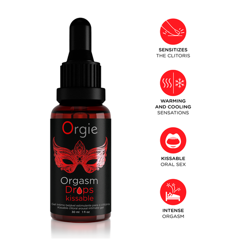 3579-2 Orgie Orgasm Drops Kissable, 30 мл Возбуждающий съедобный гель для клитора — изображение 3