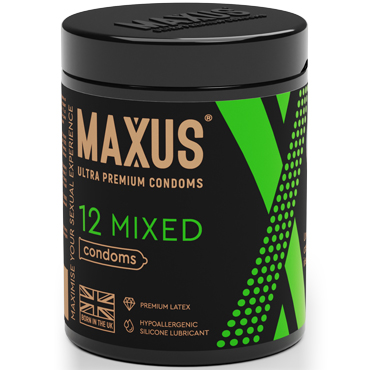3005-1 Maxus Mixed, 12 шт. Презервативы ультратонкие, классические и точечно-ребристые